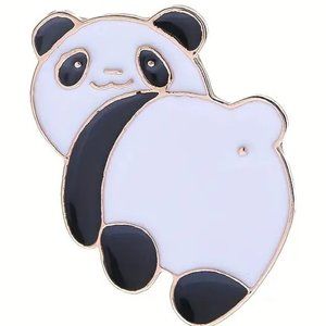 Panda Bear Pin BUTT Enamel Butthole Brooch Funny Bag Charm Metal Backpack Funny